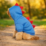 Hund Dinosaur Halloween Hoodie - Lämmin Fleece Puku - Hauska Lemmikkivaatteet
