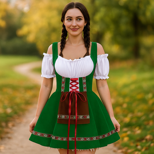 Plus Size Baijerilainen Halloween Mekko - Puffi Hihat - Mini