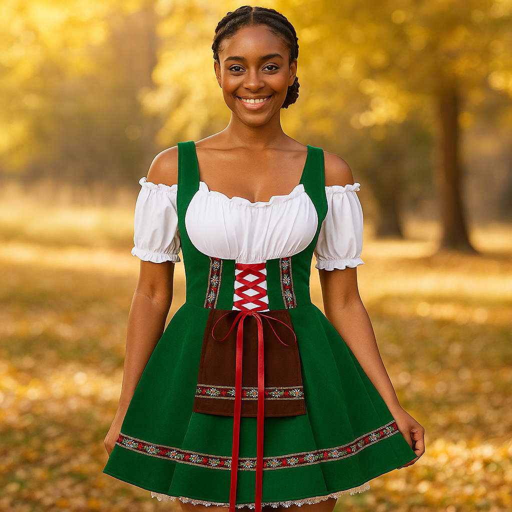 Plus Size Baijerilainen Halloween Mekko - Puffi Hihat - Mini