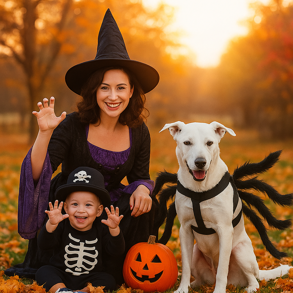 Hauska Furry Koira Halloween Puku - Pelottava Hämähäkkimuotoilu - Uniikki Asu