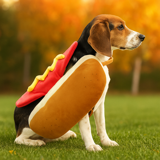 Hauska Pehmeä Koira Puku - Hot Dog - Halloween Asu