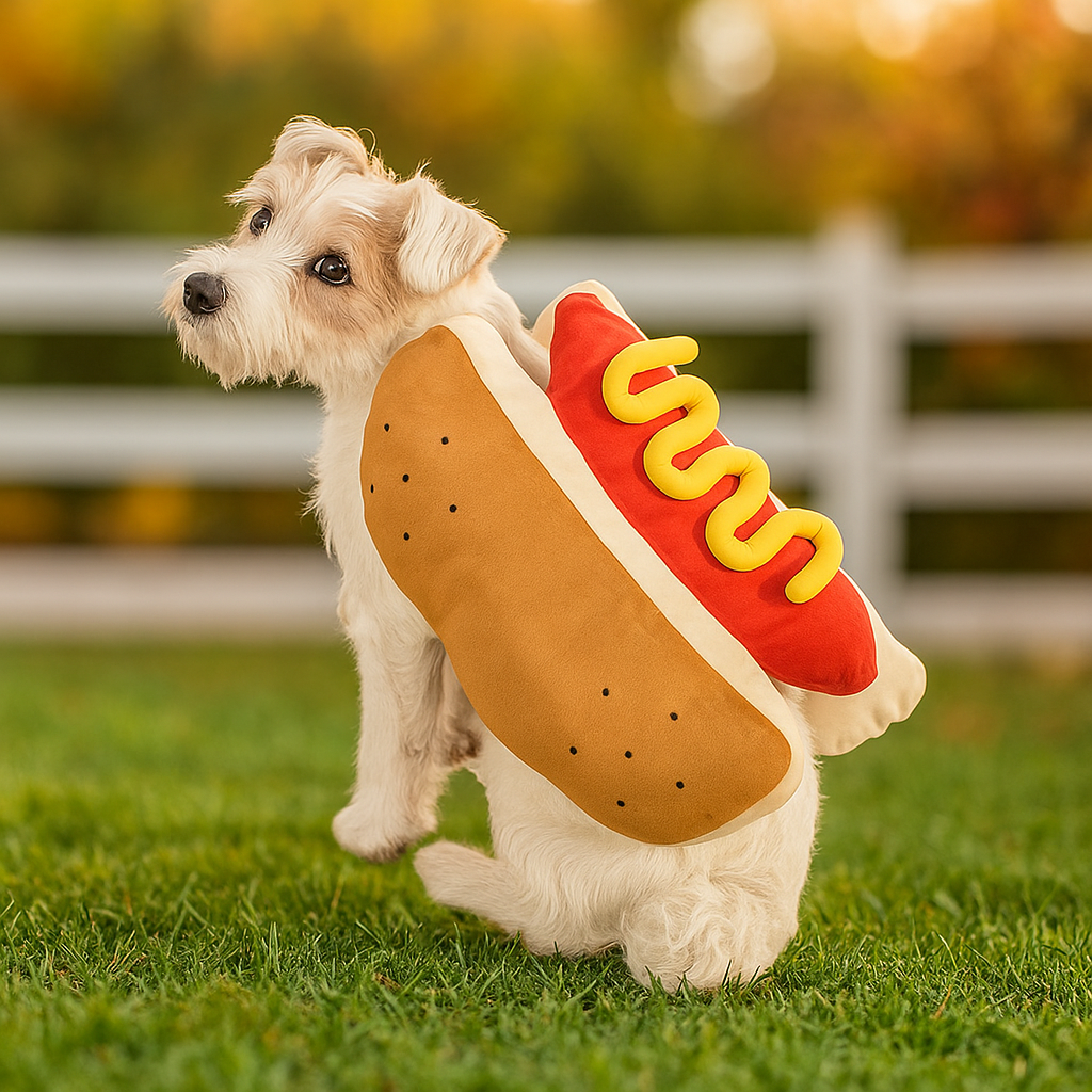 Hauska Pehmeä Koira Puku - Hot Dog - Halloween Asu