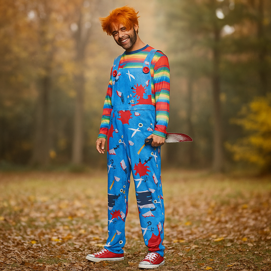 Miesten Kauhujen Halloween Murhaajapuku - Pelottava Kauhupuku - Karmiva Juhlapuku