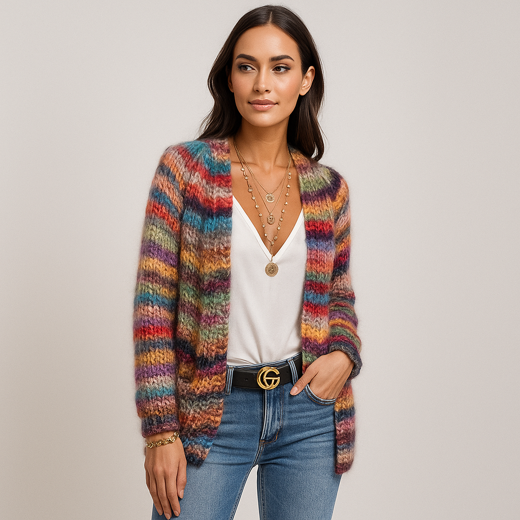 Monivärinen Cashmere Cardigan - Pehmeä Eleganssi - Ylellinen Mukavuus