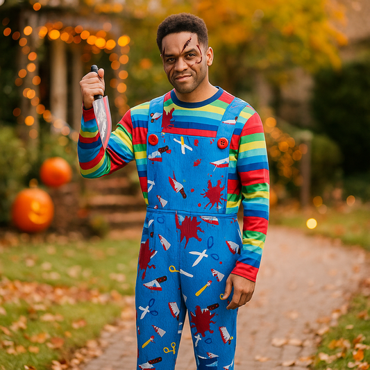 Miesten Kauhujen Halloween Murhaajapuku - Pelottava Kauhupuku - Karmiva Juhlapuku