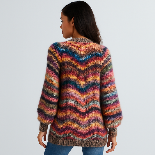 Monivärinen Cashmere Cardigan - Pehmeä Eleganssi - Ylellinen Mukavuus