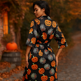 Cecilia Halloween-puku - Kurpitsakuosi - Uniikki & Hauska Naamiaisasu