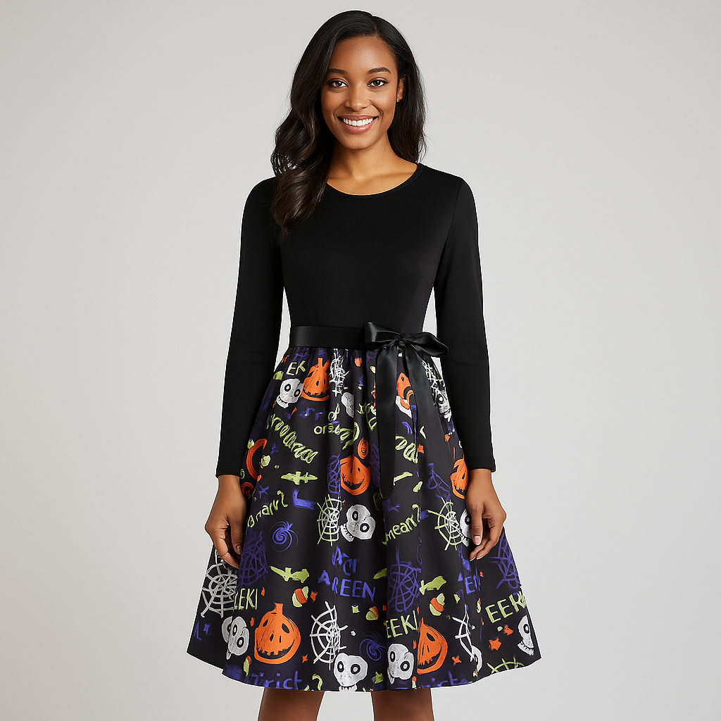 Benedetta - Elegant Pitkähiha Kostyymi Mekko - Mukava Design