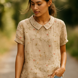 FLORA - Kukkaprintti Paita - Luonnollinen Eleganssi