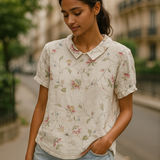 FLORA - Kukkaprintti Paita - Luonnollinen Eleganssi