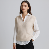 Slimme V-hals Vest - Gebreid Comfort voor Dames