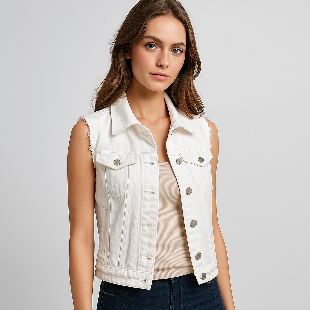Hihaton denimvest - lyse farver - forårskollektion
