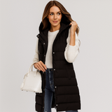 Lang Quiltet Vest - Dames warmte - Stijlvol comfort