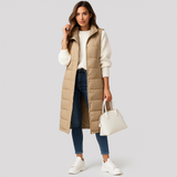 Lang Quiltet Vest - Dames warmte - Stijlvol comfort