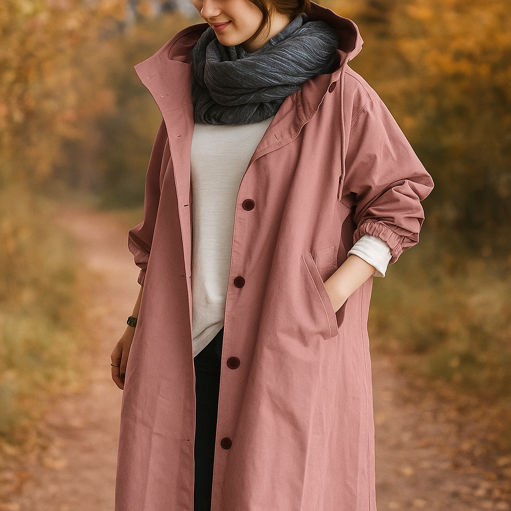 Helena - Vedenpitävä Trench Coat - Huppu - Tyylikäs Suoja