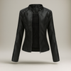 Naisten Slim Fit Takki – Mao Kaulus – Vetoketju – Lantiopituus