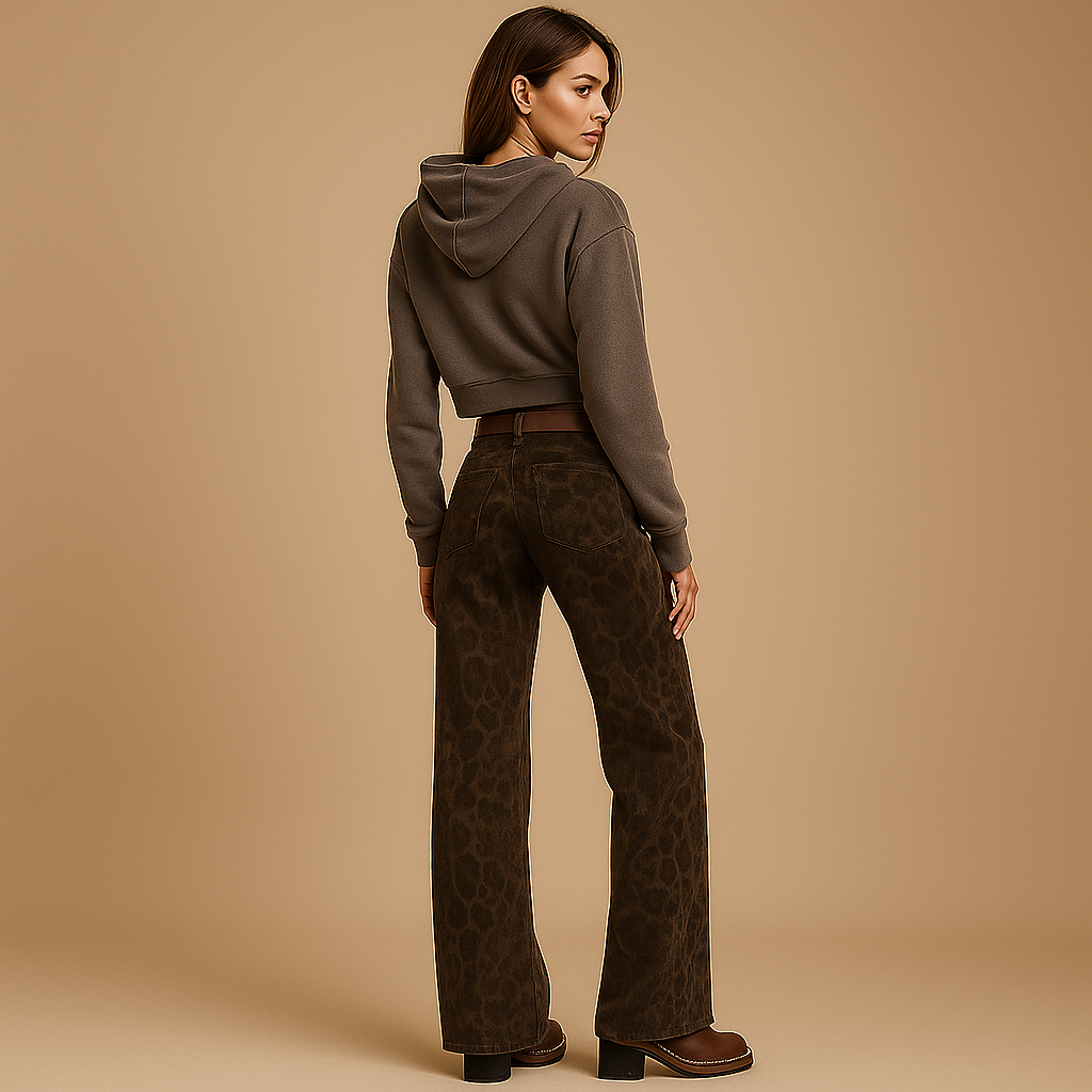Dames Jeans met Luipaardprint - Stijlvol - Comfortabel - Tijdloos