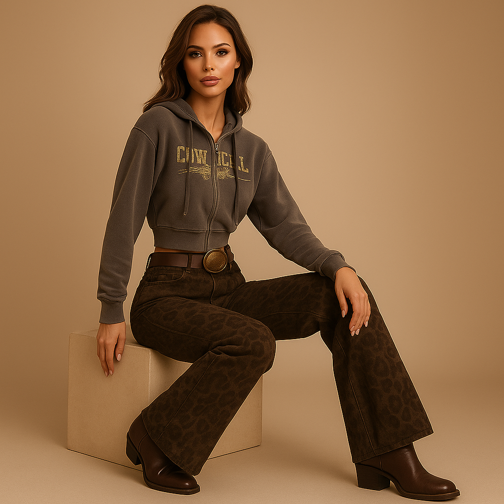 Dames Jeans met Luipaardprint - Stijlvol - Comfortabel - Tijdloos