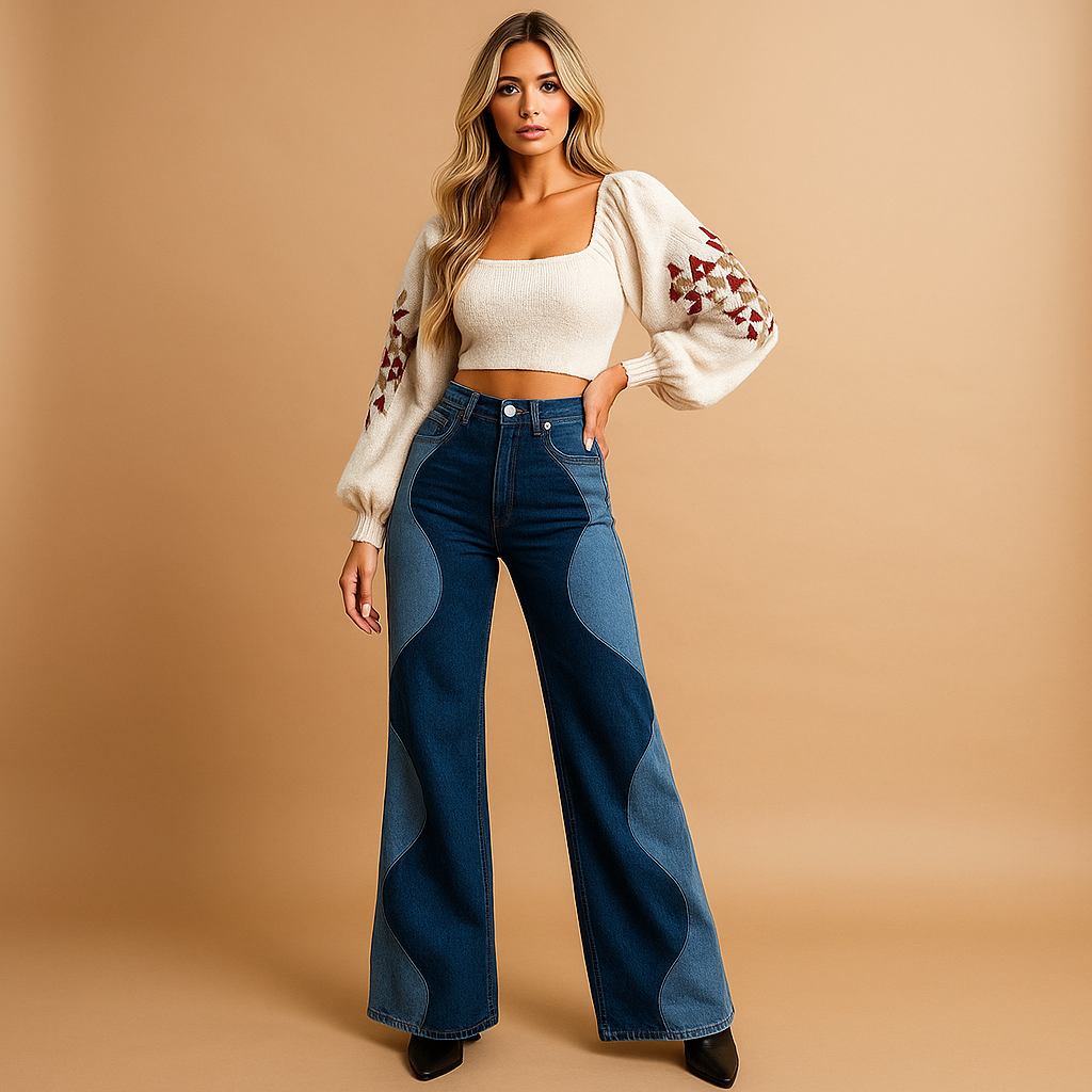 Damesbroek - Flare Chic - Retro Elegant