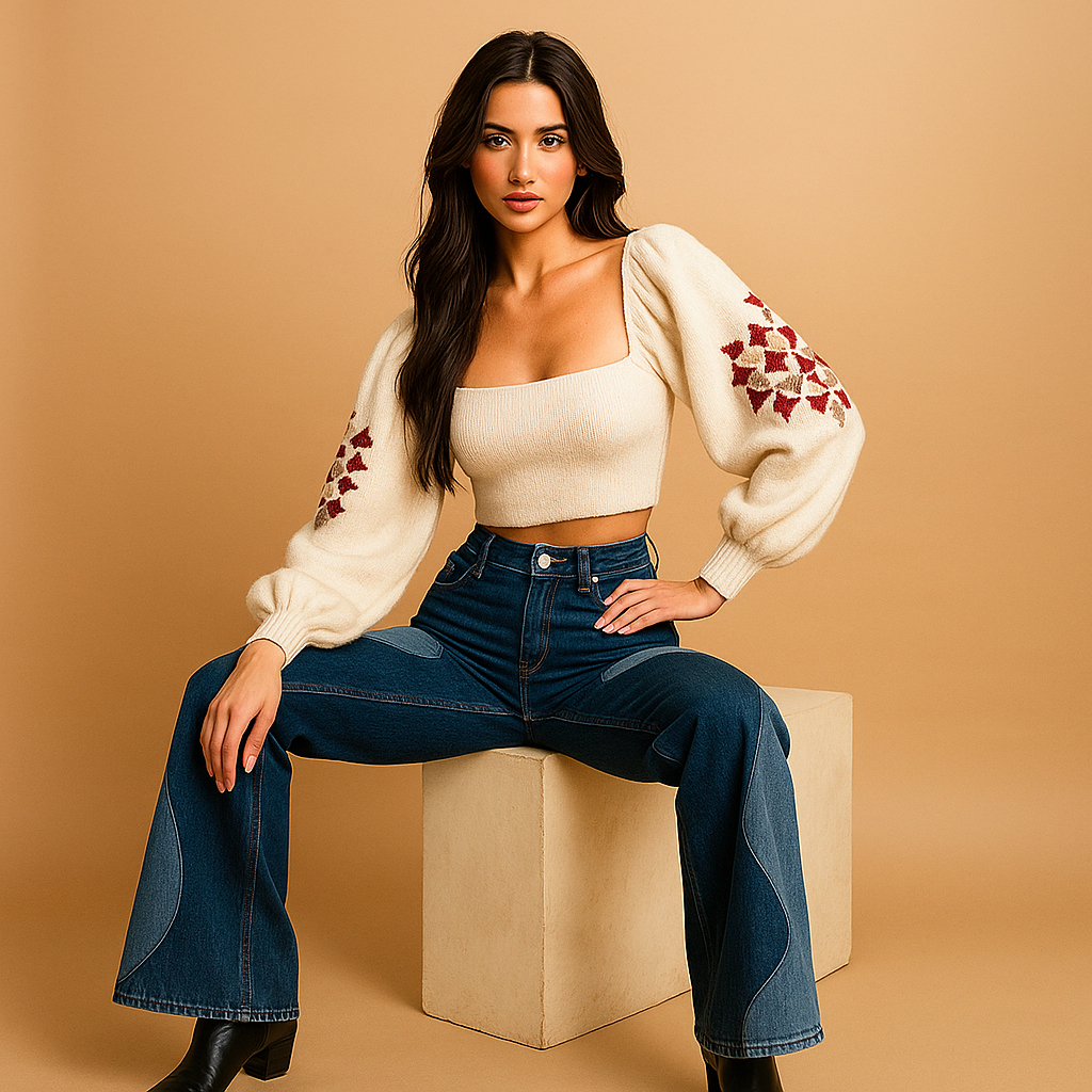 Damesbroek - Flare Chic - Retro Elegant