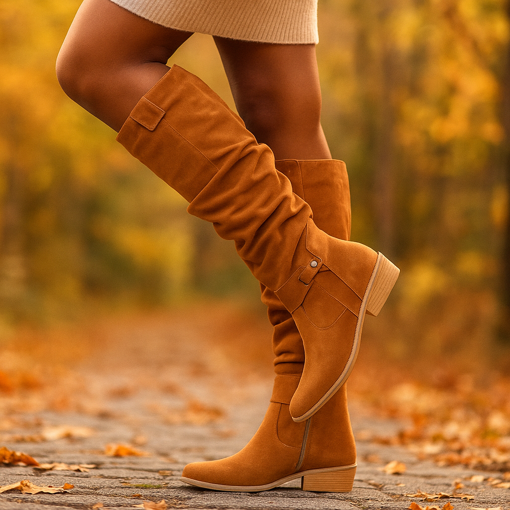 Daisy laarzen - kniehoge laarzen voor dames - lage hak comfort