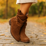 Rhes Nubuk-Schuhe für Damen - Runde Zehe - Reißverschluss