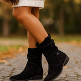 Rhes Nubuk-Schuhe für Damen - Runde Zehe - Reißverschluss