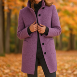 Lange mouwen casual jas - opstaande kraag - comfort en stijl