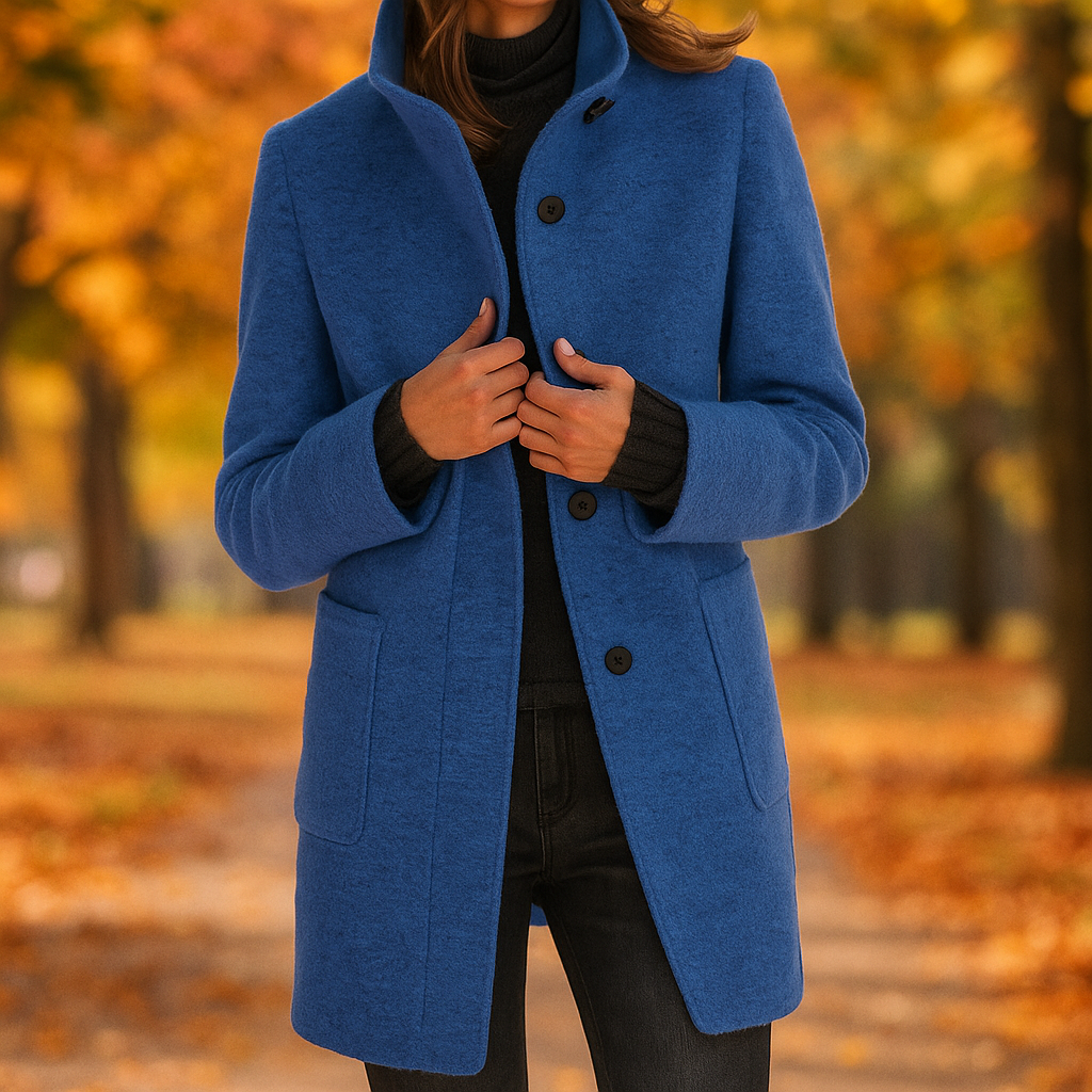 Lange mouwen casual jas - opstaande kraag - comfort en stijl
