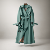 Dames Dubbele Gebreide Trenchcoat - Klassieke Stijl - Tijdloze Bovenkleding