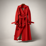 Dames Dubbele Gebreide Trenchcoat - Klassieke Stijl - Tijdloze Bovenkleding