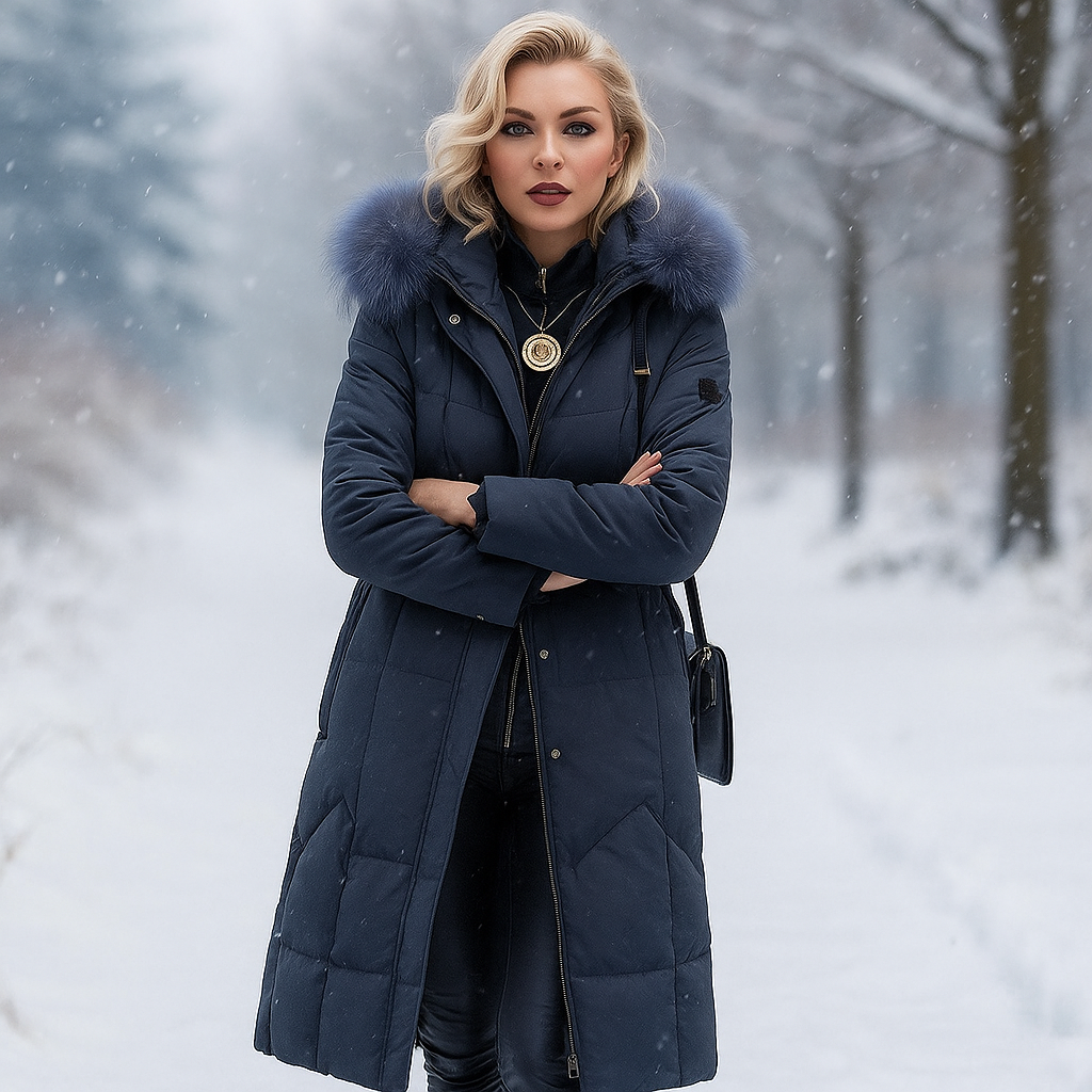 Stilla winterjas - warme bontkap - stijlvol & comfortabel