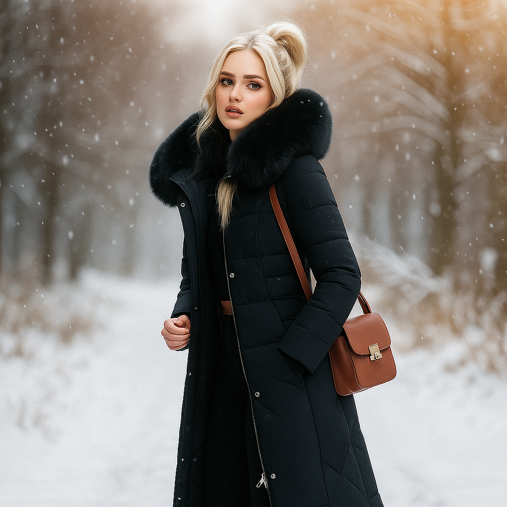 Stilla winterjas - warme bontkap - stijlvol & comfortabel