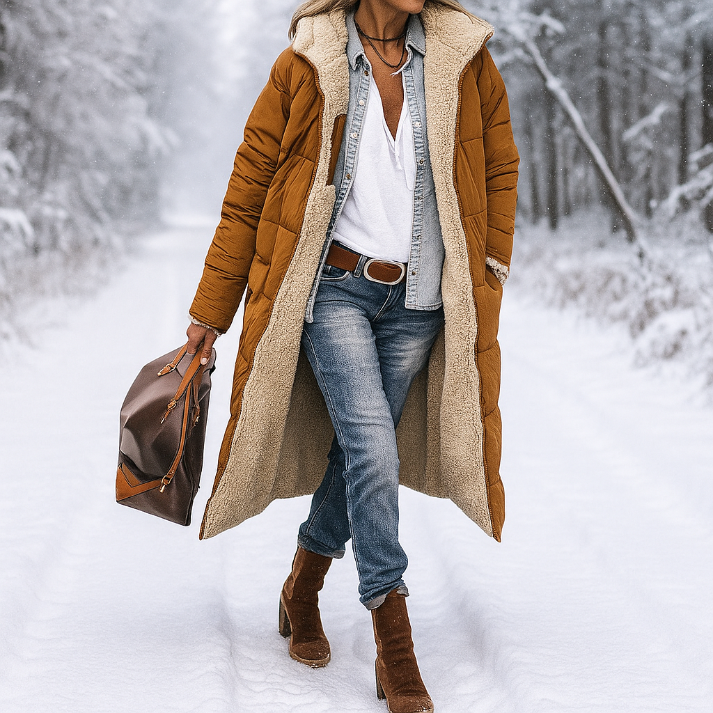 Stilla Draaibare Lange Pufferjas - Warme Hoodiejas - Stijlvol & Functioneel