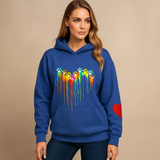 Dames Hoodie - Comfortabele Pasvorm - Hartprint - Lange Mouwen