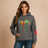 Dames Hoodie - Comfortabele Pasvorm - Hartprint - Lange Mouwen