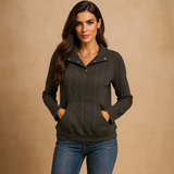 Dames Hoodie met Knopen - Kangoeroezak - Stijlvol & Handig