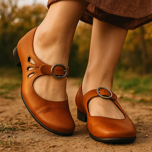 Mary Jane - Rode leren schoenen