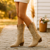 Dames Cowboylaarzen - Retro Dikke Hak - Rits