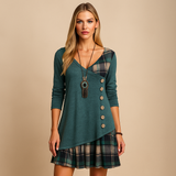 Lillie – Geruite lange mouwen jurk