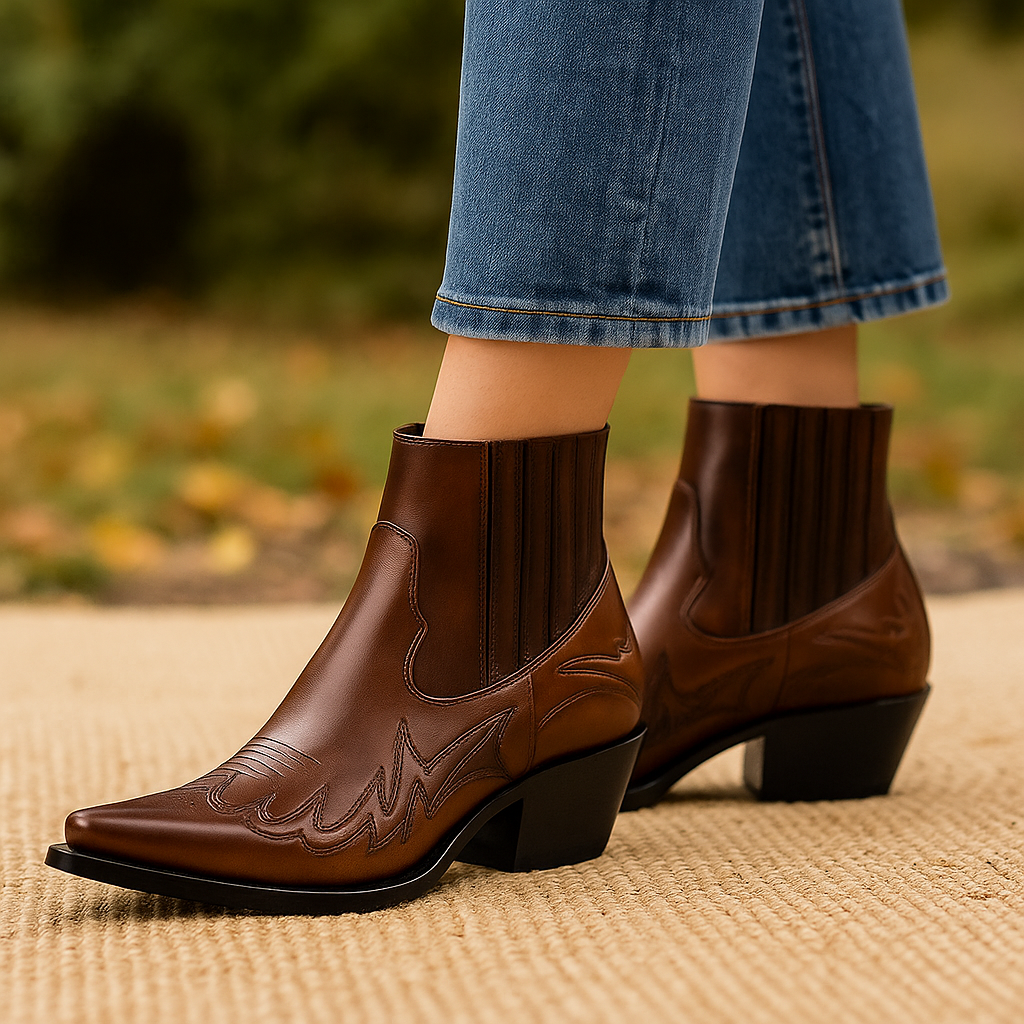 Rodericka – Leren cowboylaarzen