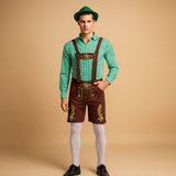 Heren traditionele kleding met leren broek
