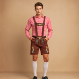 Heren traditionele kleding met leren broek