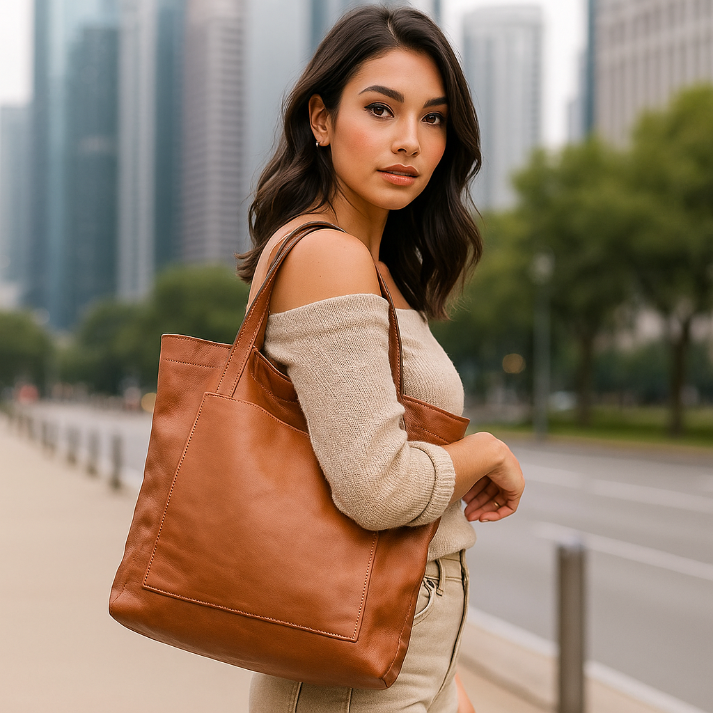 Natalia - Elegante Lederschultertasche