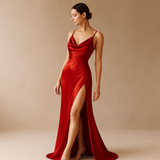 Zara - Elegante rode avondjurk met split