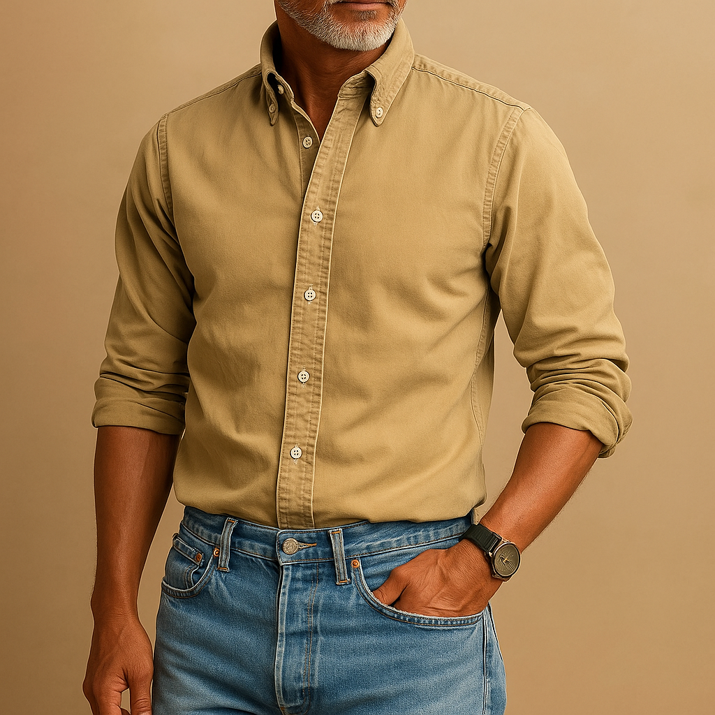 Henry – Vintage heren lange mouwen shirt