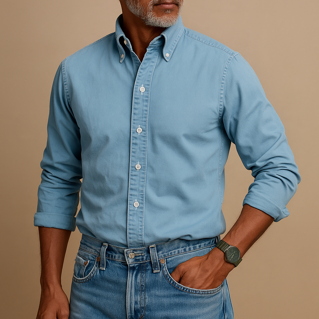 Henry – Vintage heren lange mouwen shirt