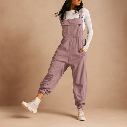 Kvinders Retro Jumpsuit - Vide Buksedragter med Lommer