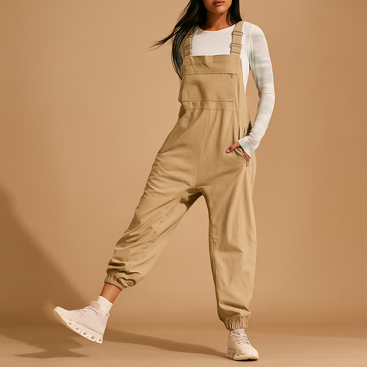 Kvinders Retro Jumpsuit - Vide Buksedragter med Lommer