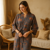 SilvaLoom – Luonnollinen ja Tyylikäs Kimono Kylpytakki Ajattomalla Boho-Muotoilulla